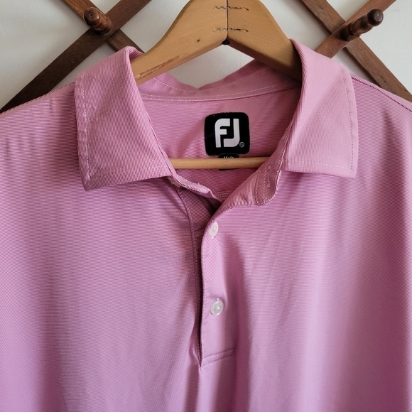 FootJoy Short Sleeve Golf Polo Pink White Stripe XXL Extra Extra Large - Picture 8 of 12